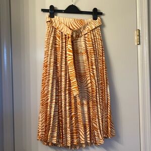 Topshop Orange Zebra belted skirt